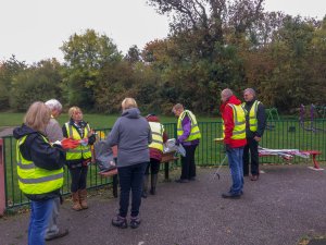 Picture shows community litter pickers in action 2015