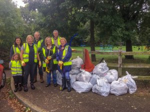 Picture shows community litter pickers in action 2016